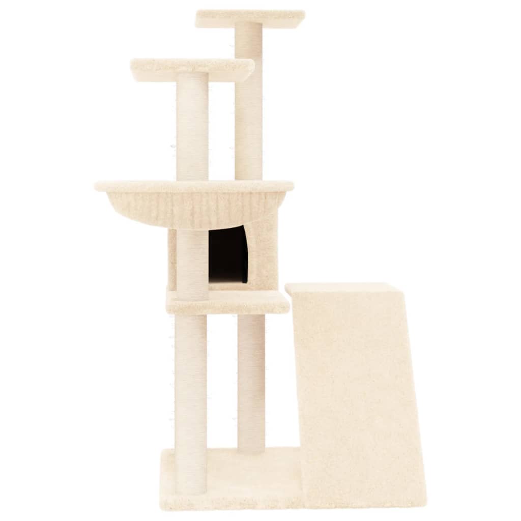 vidaXL Rascador para gatos con postes de sisal crema 94 cm