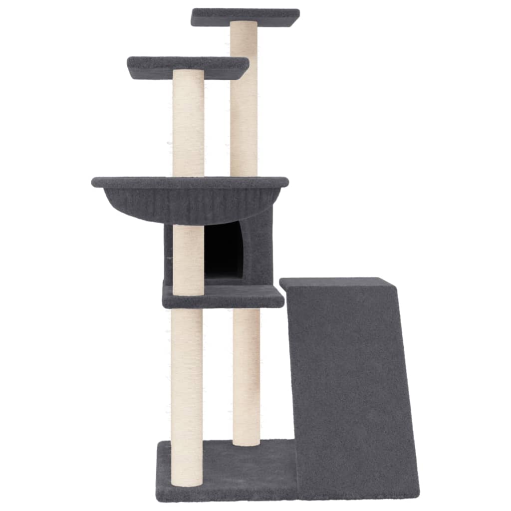 vidaXL Rascador para gatos con postes de sisal gris oscuro 94 cm