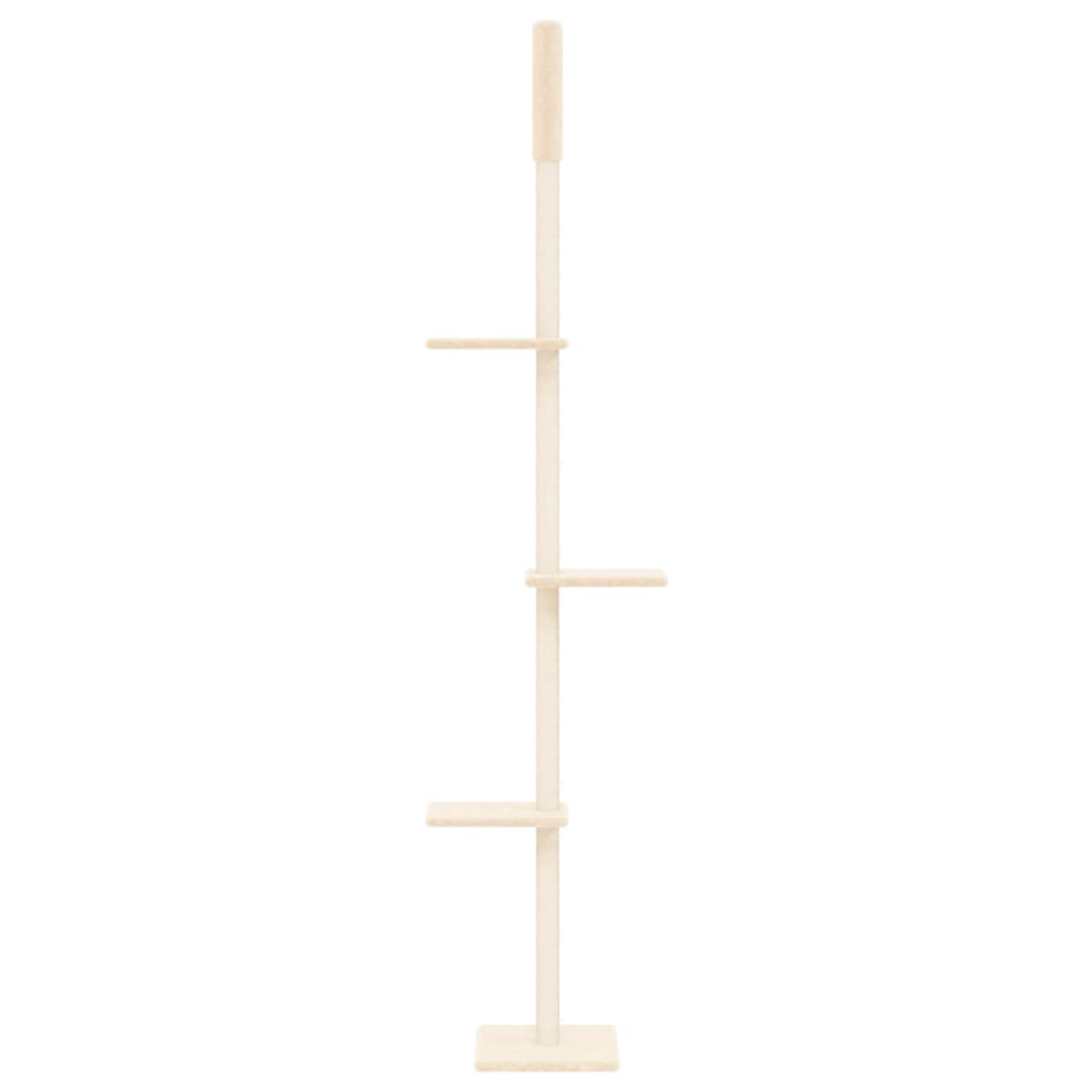 vidaXL Árbol rascador para gatos de suelo a techo crema 267,5-297,5 cm