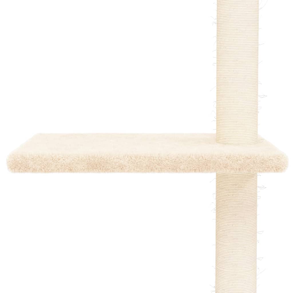 vidaXL Árbol rascador para gatos de suelo a techo crema 267,5-297,5 cm