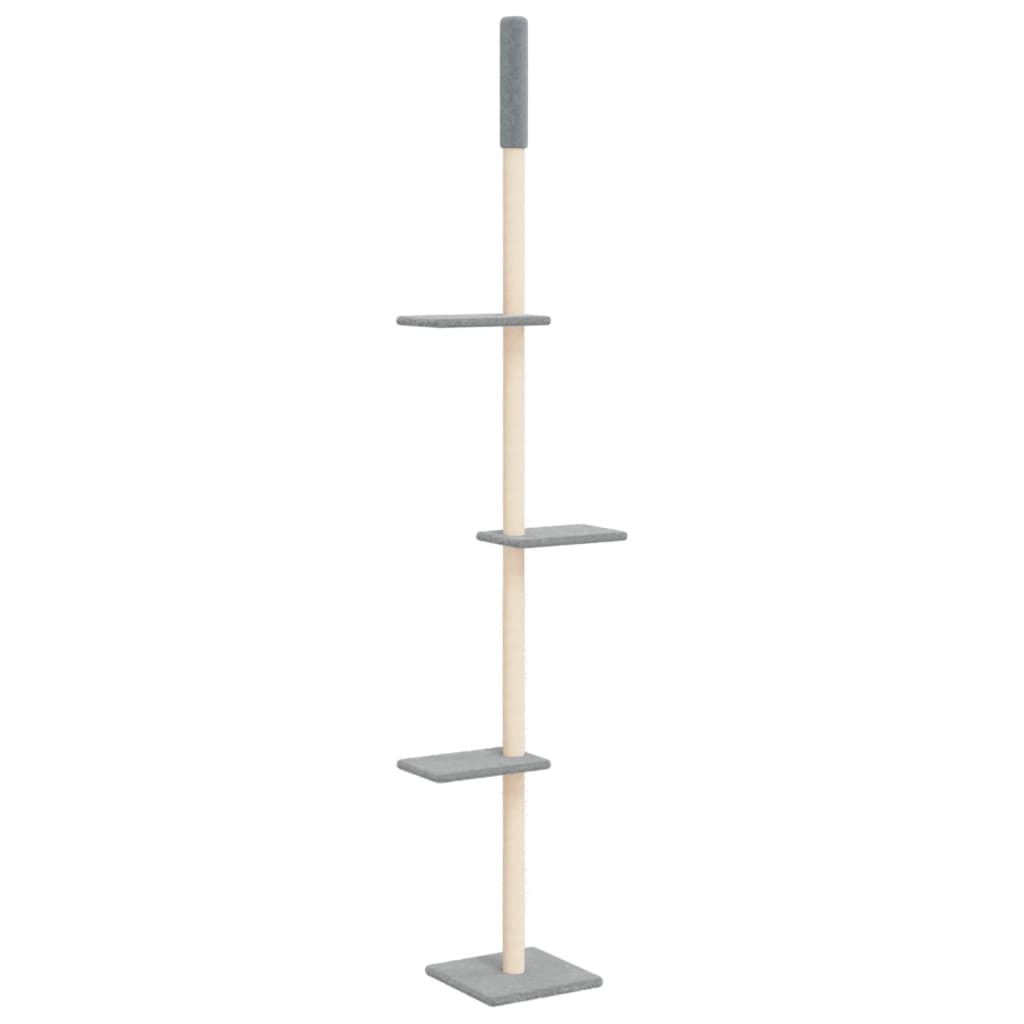 vidaXL Árbol rascador gatos suelo a techo gris claro 267,5-297,5 cm