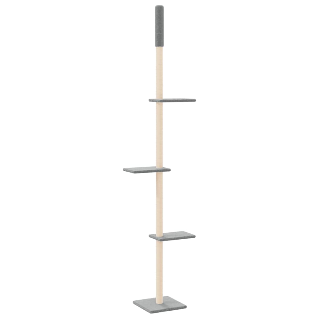 vidaXL Árbol rascador gatos suelo a techo gris claro 267,5-297,5 cm