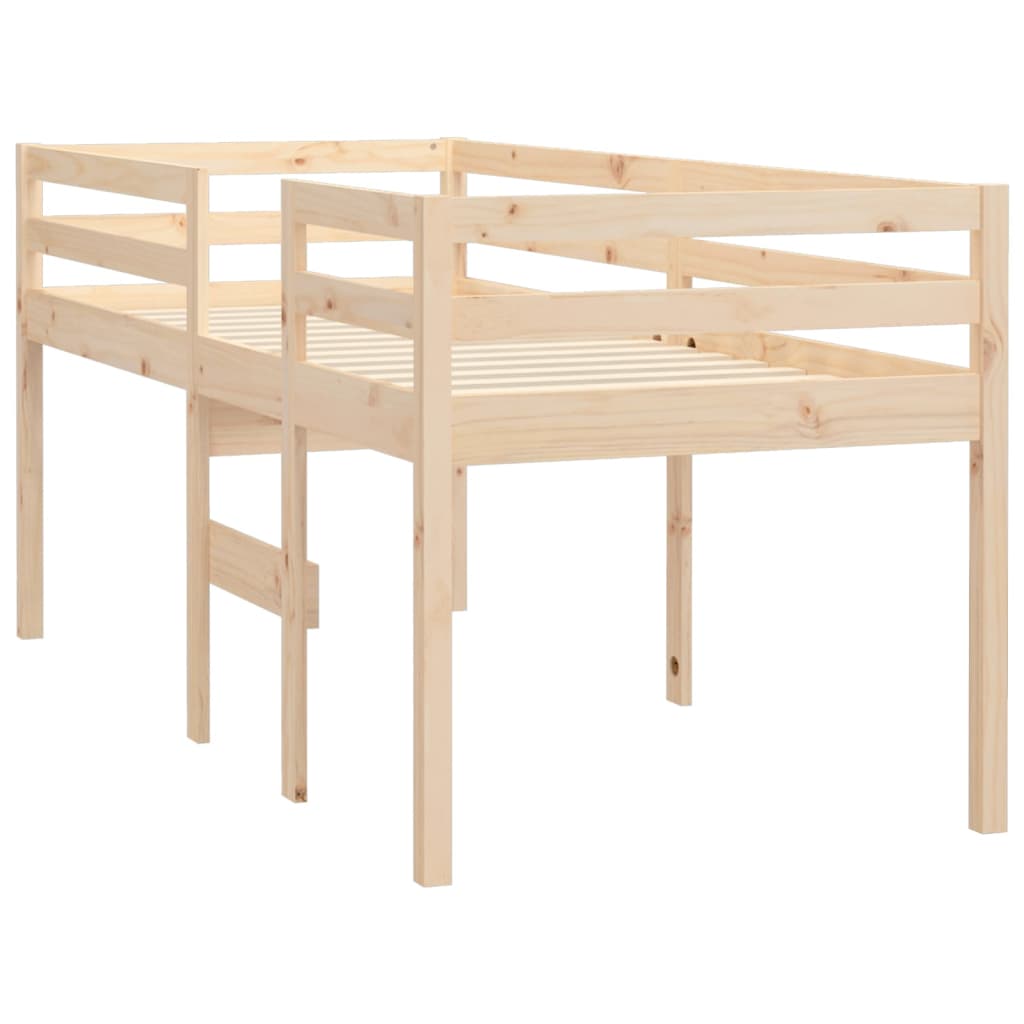 vidaXL Cama alta madera maciza de pino 90x200 cm