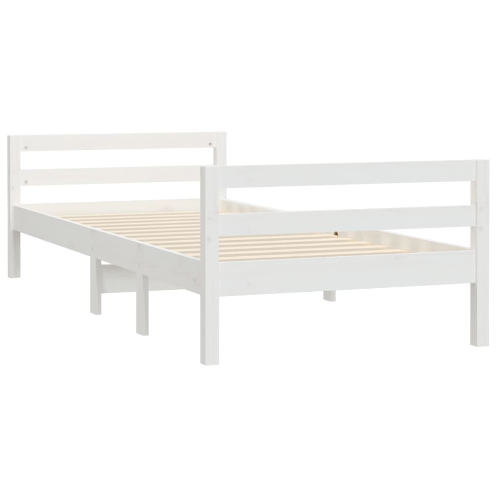 vidaXL Estructura de cama sin colchón madera maciza blanca 75x190 cm