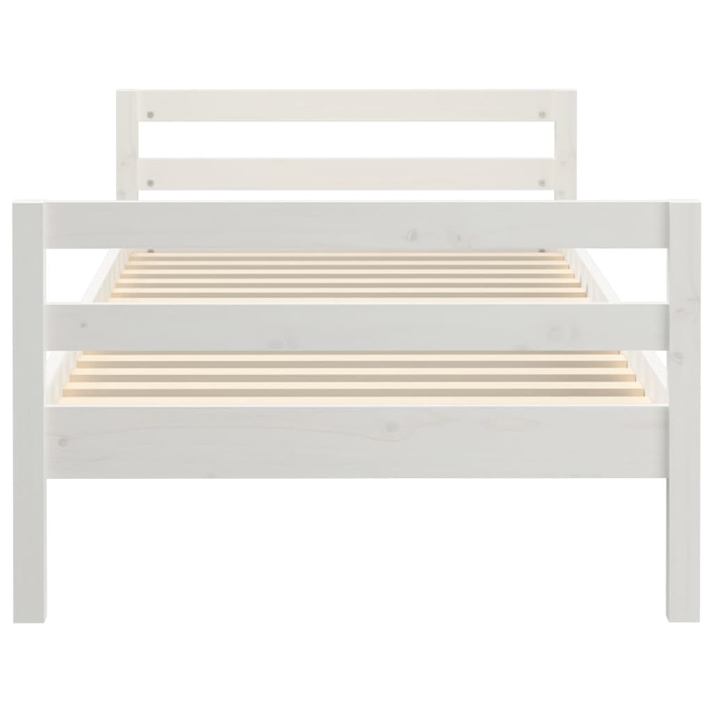 vidaXL Estructura de cama sin colchón madera maciza blanca 75x190 cm