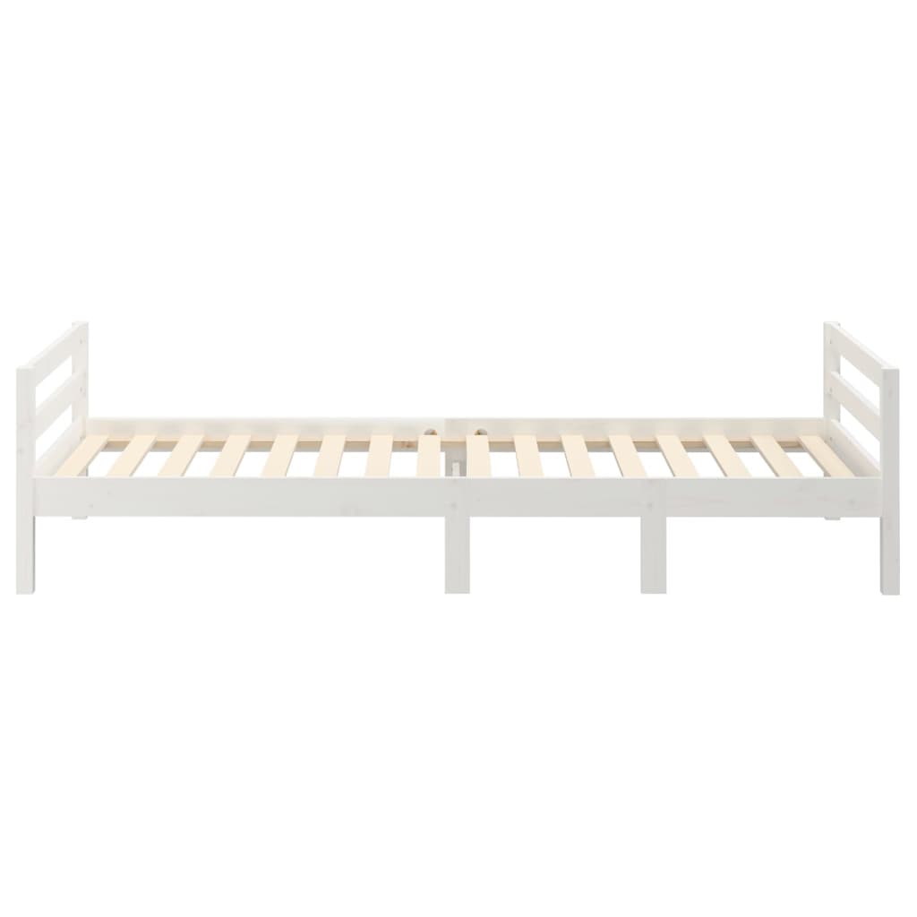 vidaXL Estructura de cama sin colchón madera maciza blanca 75x190 cm