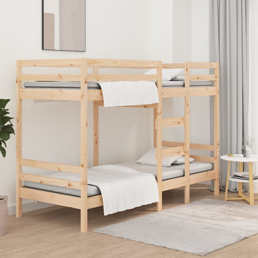 vidaXL Cama litera sin colchón madera maciza de pino 90x190 cm