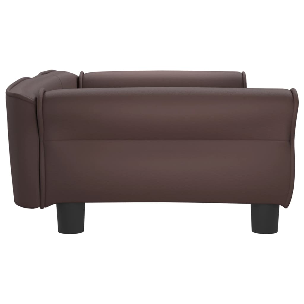 vidaXL Cama para perros de cuero sintético marrón 95x55x30 cm