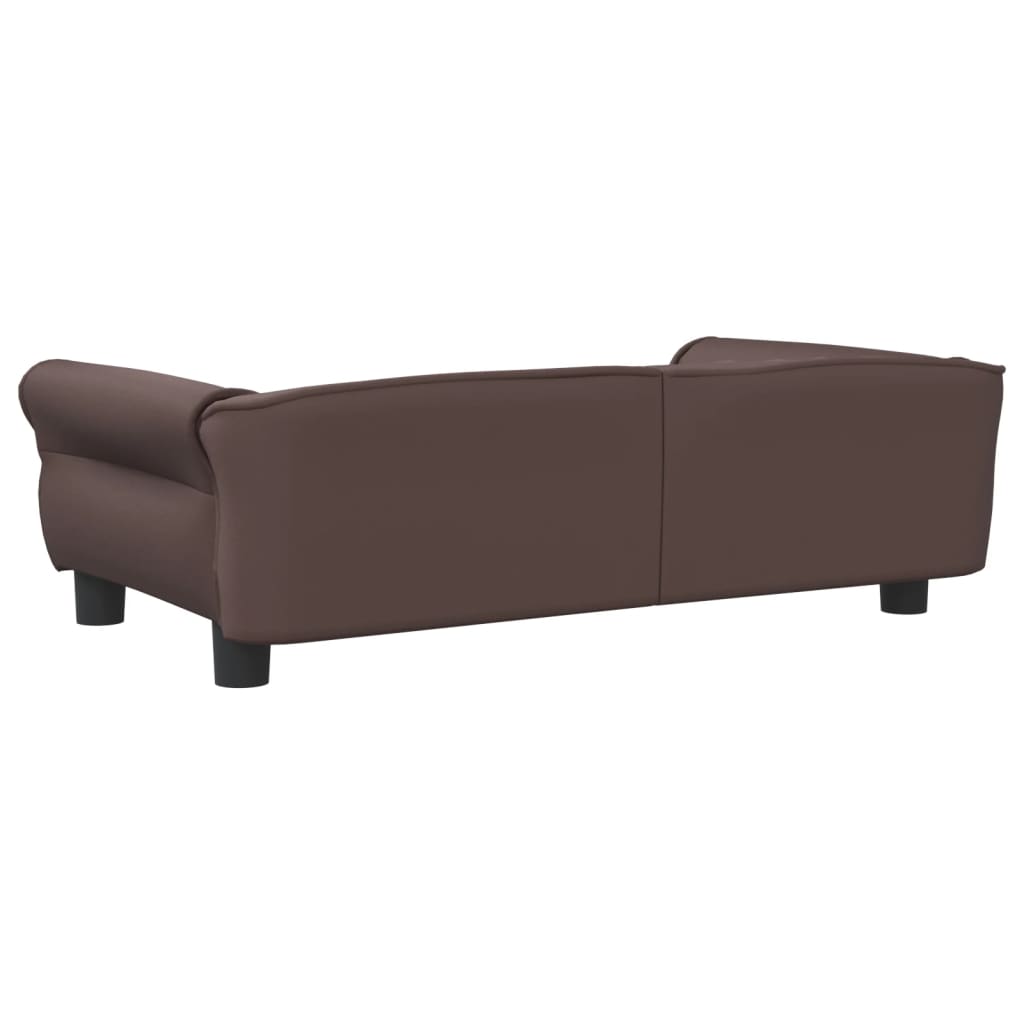 vidaXL Cama para perros de cuero sintético marrón 95x55x30 cm