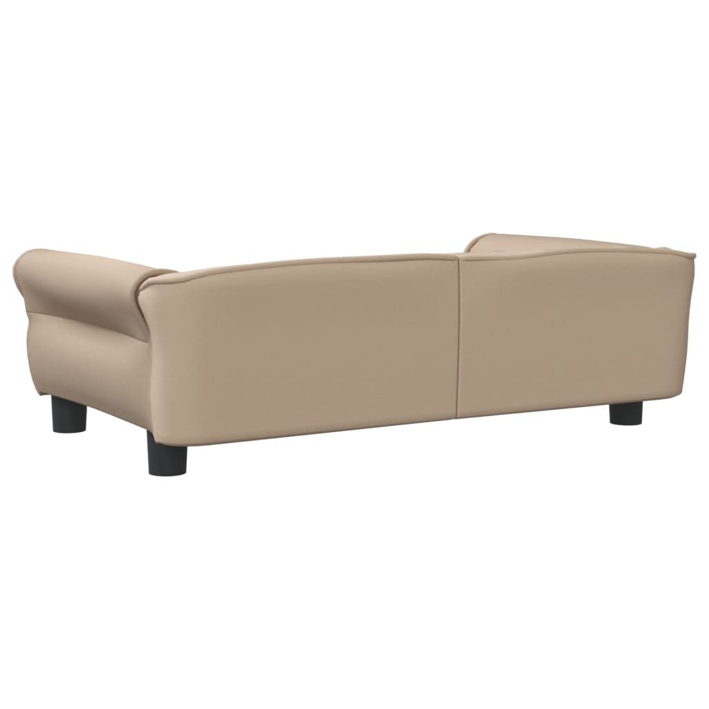 vidaXL Cama para perros de cuero sintético color capuchino 95x55x30 cm