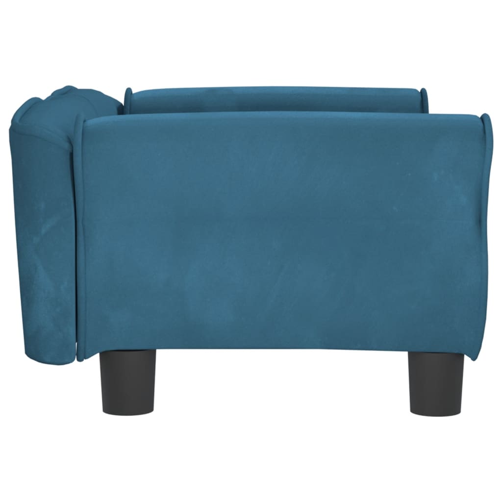 vidaXL Cama para perros de terciopelo azul 70x45x30 cm