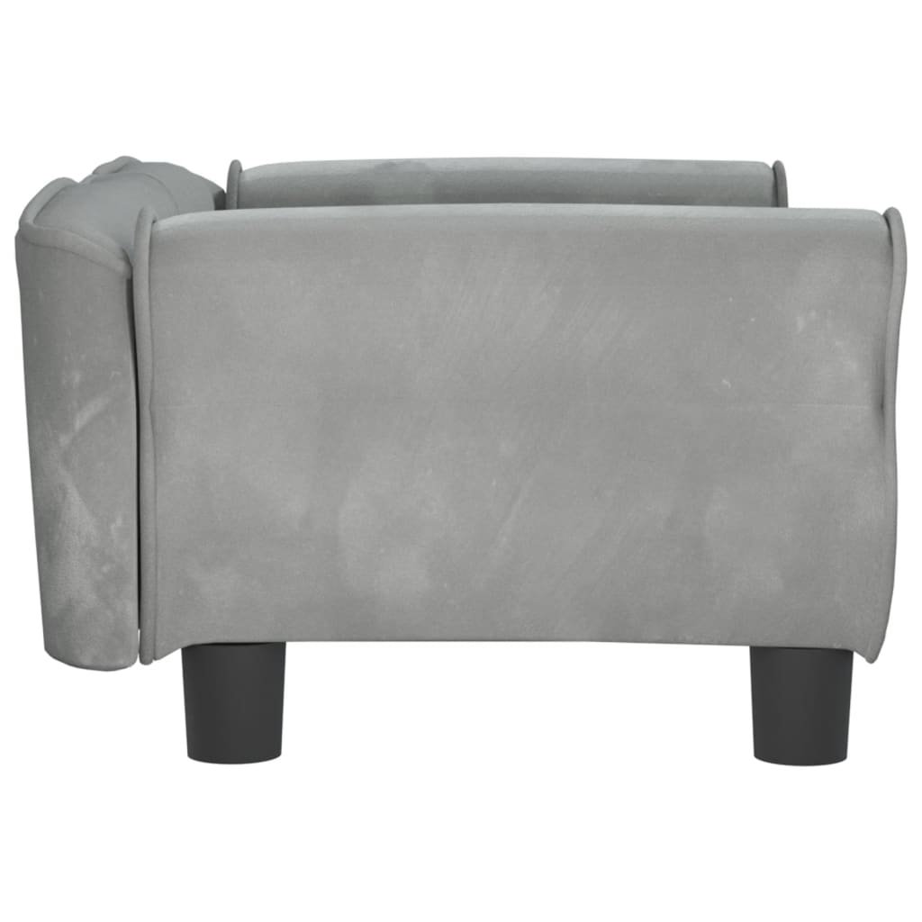 vidaXL Cama para perros de terciopelo gris claro 70x45x30 cm