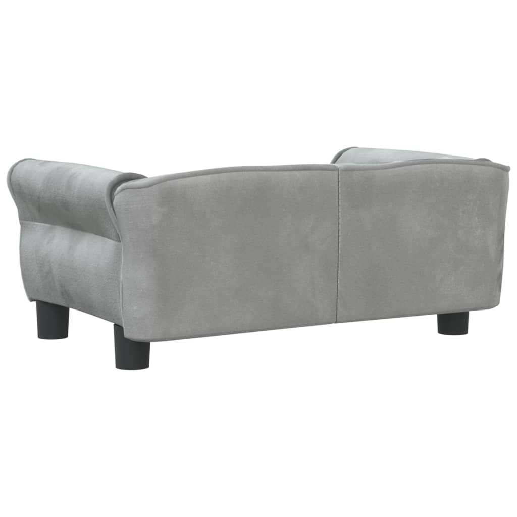 vidaXL Cama para perros de terciopelo gris claro 70x45x30 cm