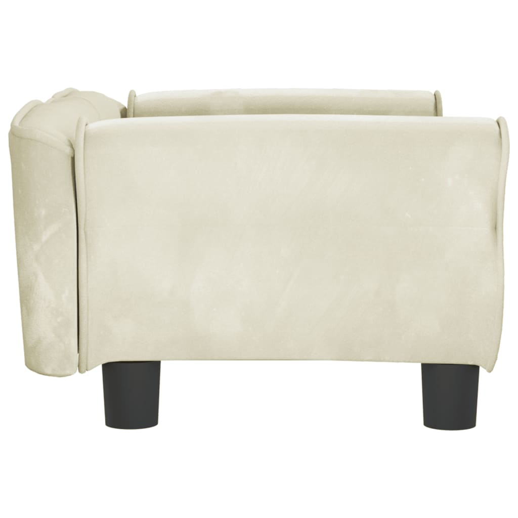 vidaXL Cama para perros de terciopelo crema 70x45x30 cm