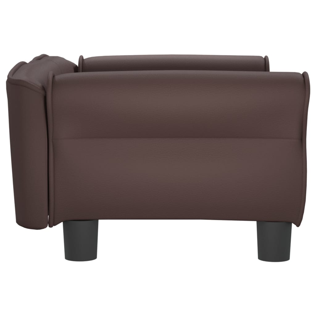 vidaXL Cama para perros de cuero sintético marrón 70x45x30 cm