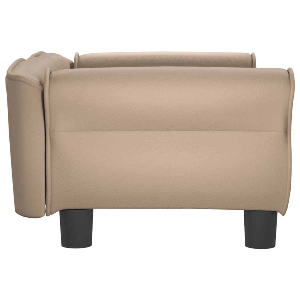 vidaXL Cama para perros de cuero sintético color capuchino 70x45x30 cm