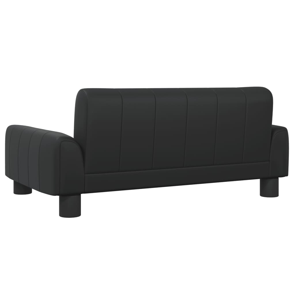 vidaXL Cama para perros de cuero sintético negra 70x45x30 cm