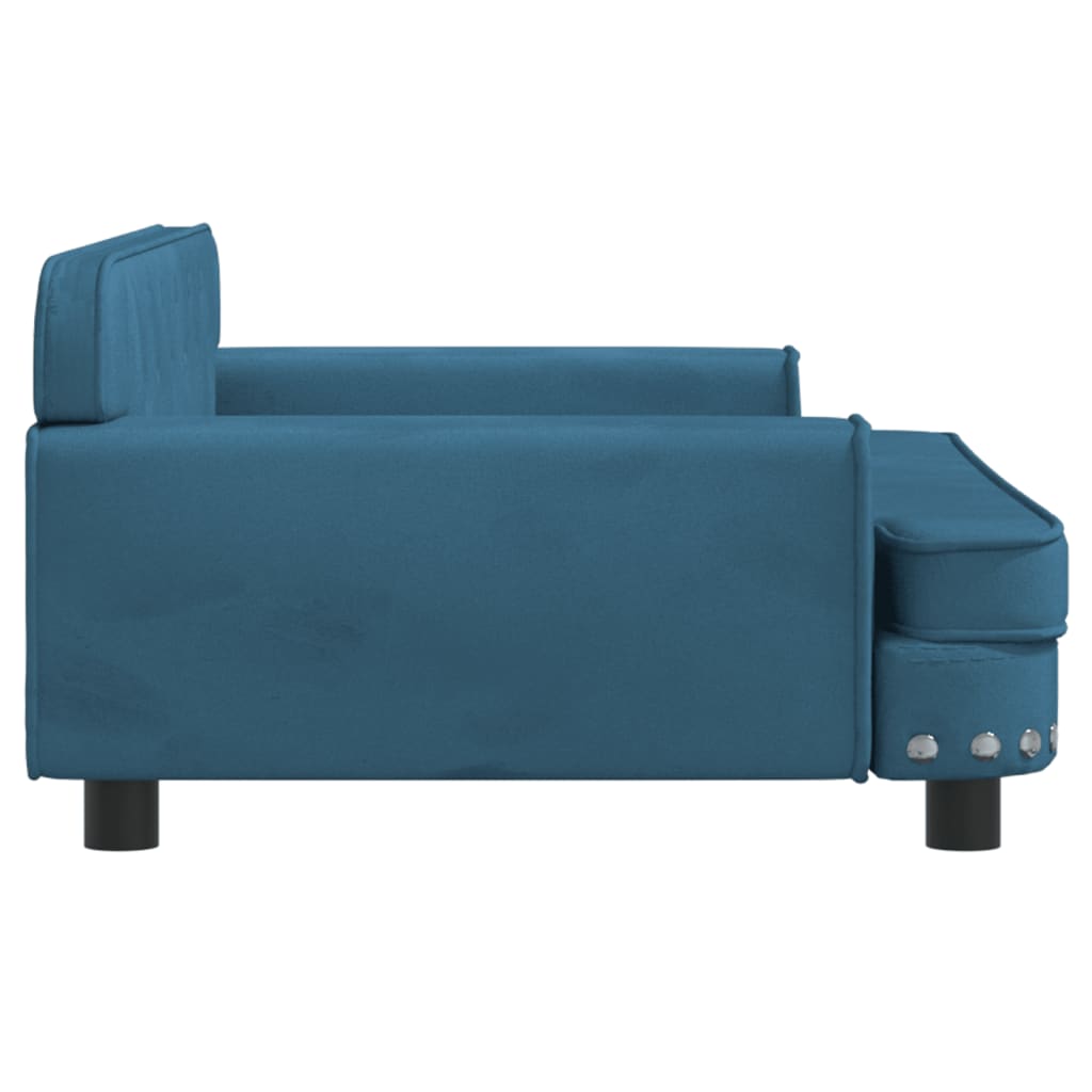 vidaXL Cama para perros de terciopelo azul 90x53x30 cm