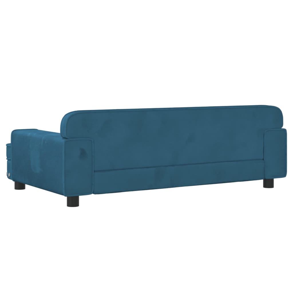 vidaXL Cama para perros de terciopelo azul 90x53x30 cm