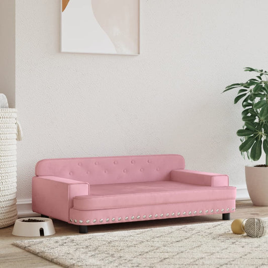 vidaXL Cama para perros de terciopelo rosa 90x53x30 cm