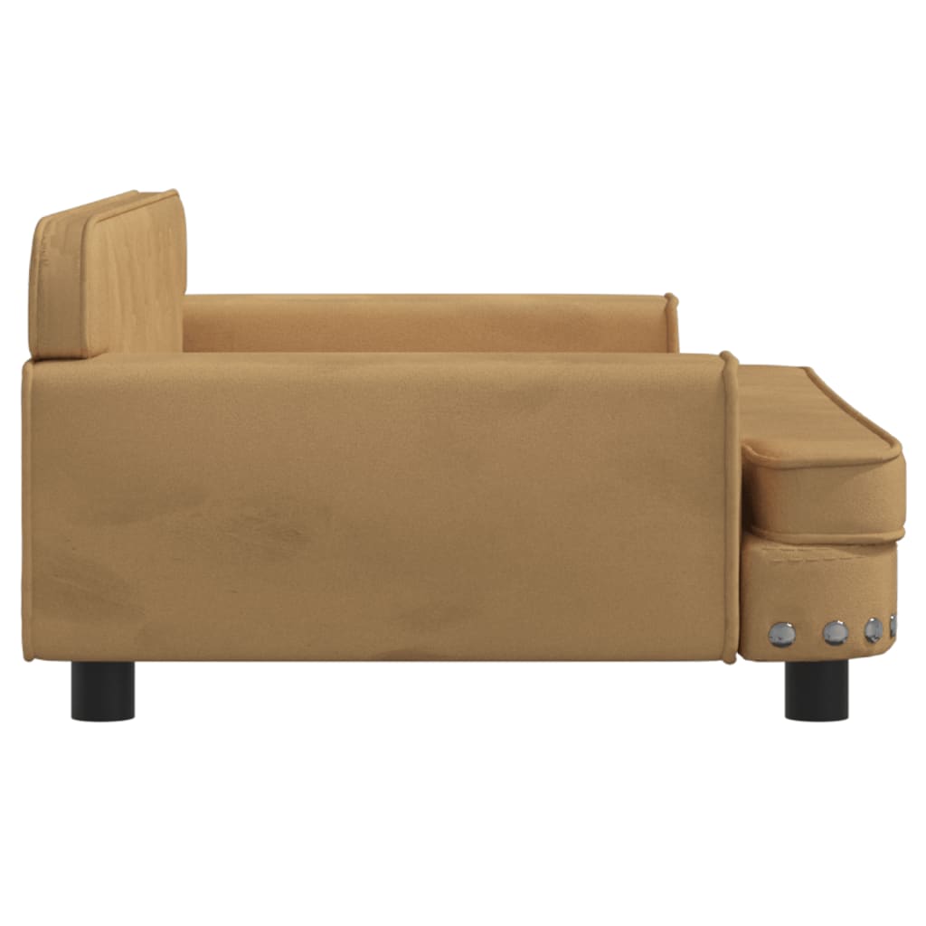 vidaXL Cama para perros de terciopelo marrón 90x53x30 cm