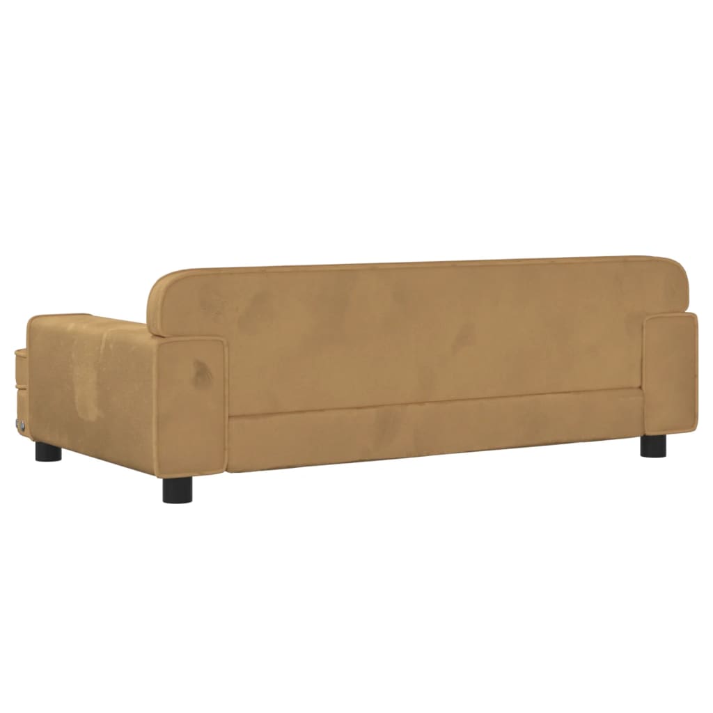 vidaXL Cama para perros de terciopelo marrón 90x53x30 cm