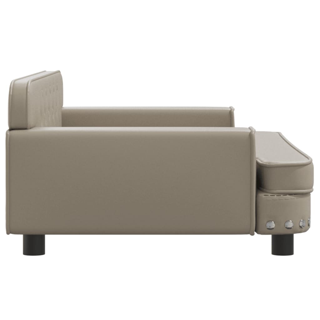 vidaXL Cama para perros de cuero sintético color capuchino 90x53x30 cm