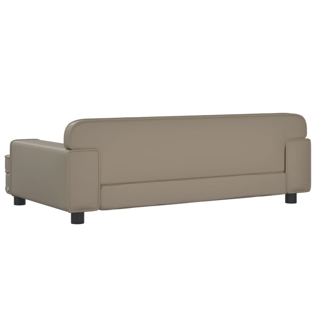 vidaXL Cama para perros de cuero sintético color capuchino 90x53x30 cm