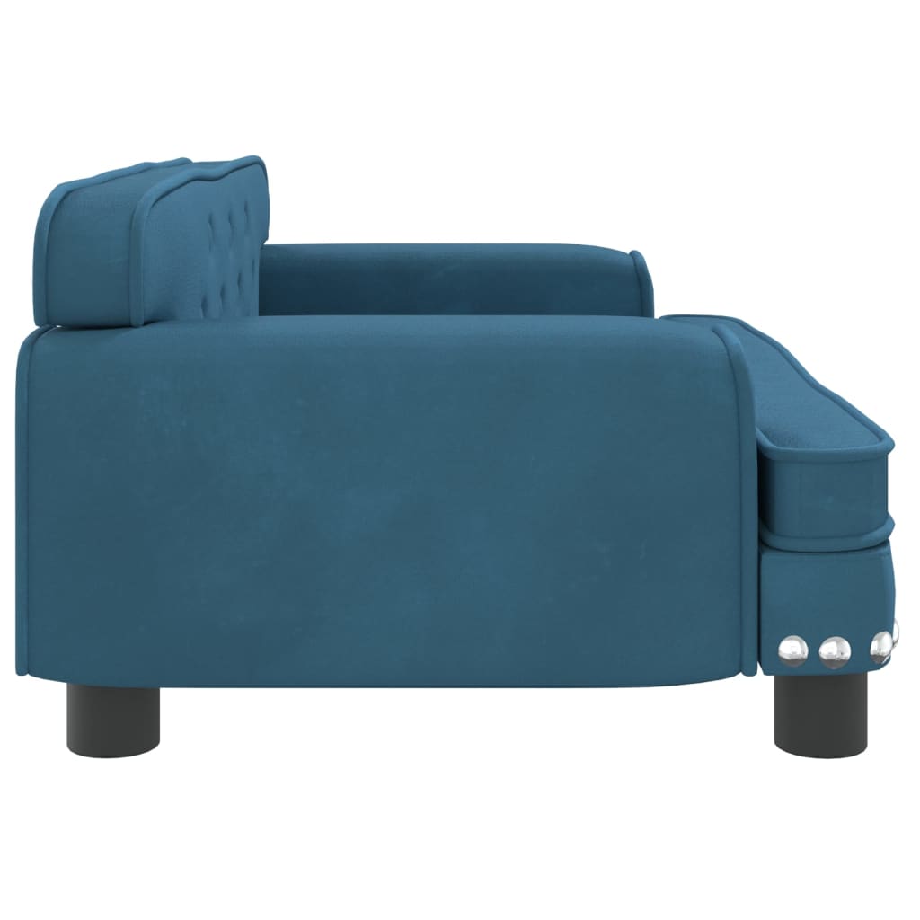 vidaXL Cama para perros de terciopelo azul 70x45x30 cm