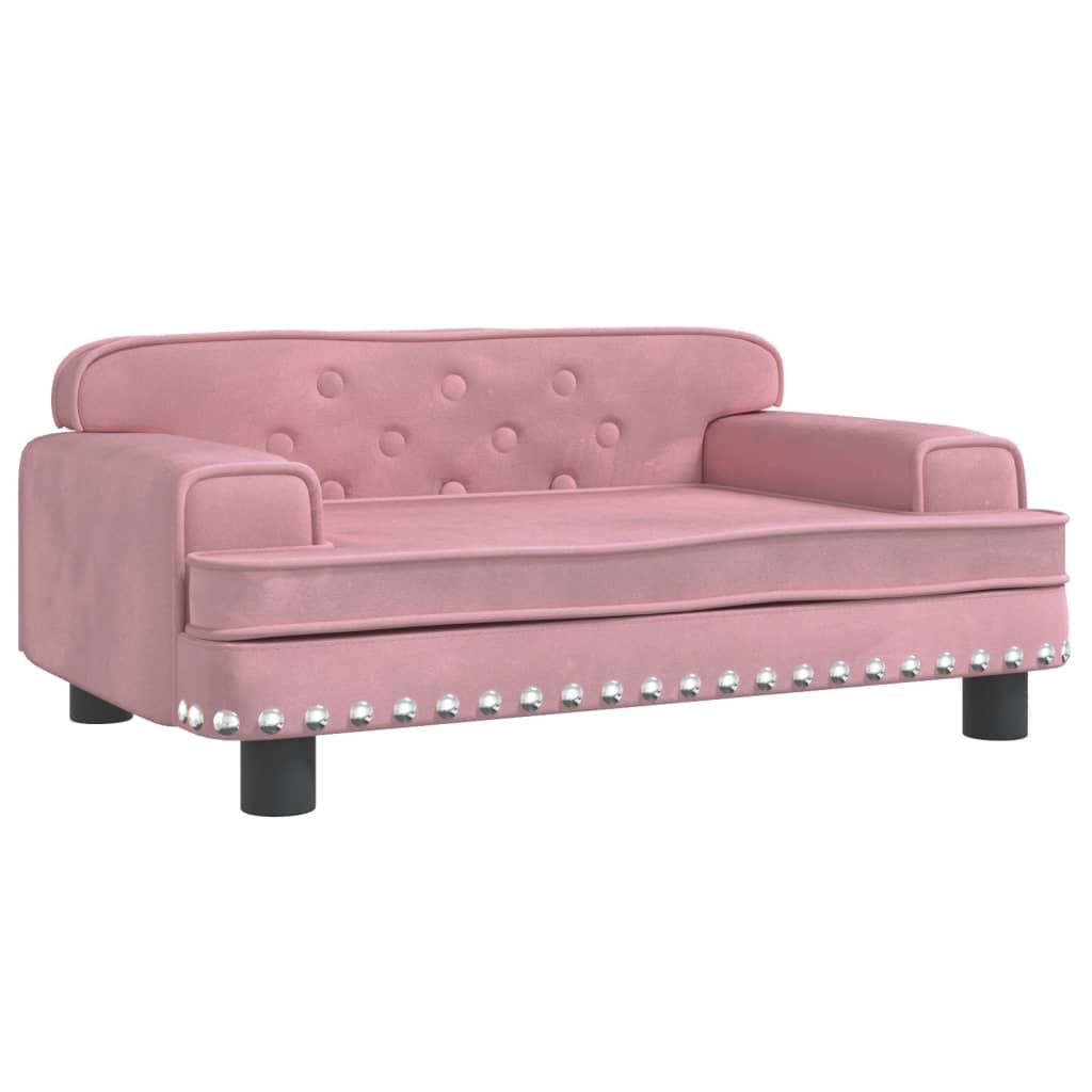 vidaXL Cama para perros de terciopelo rosa 70x45x30 cm