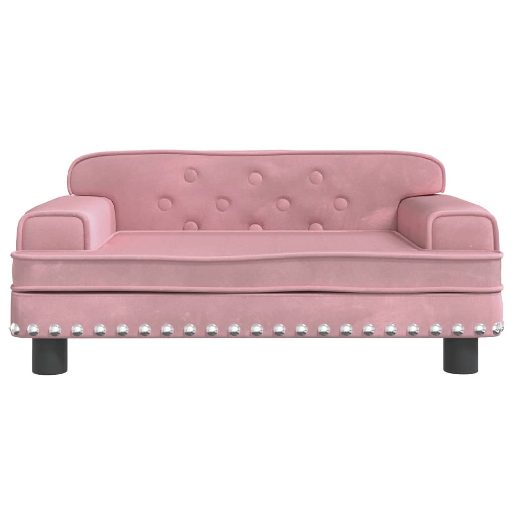 vidaXL Cama para perros de terciopelo rosa 70x45x30 cm