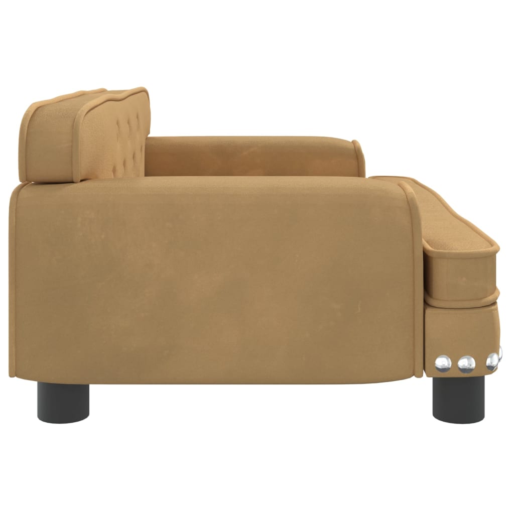 vidaXL Cama para perros de terciopelo marrón 70x45x30 cm