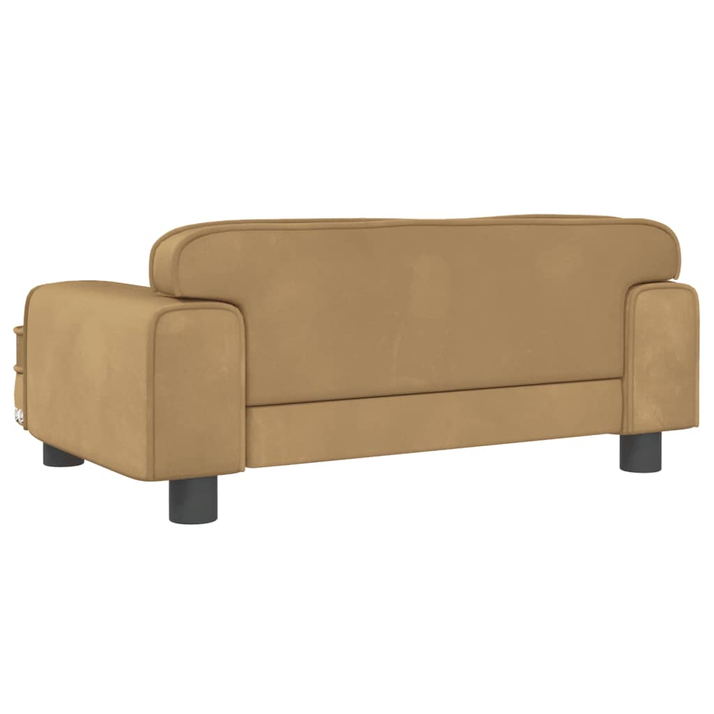 vidaXL Cama para perros de terciopelo marrón 70x45x30 cm