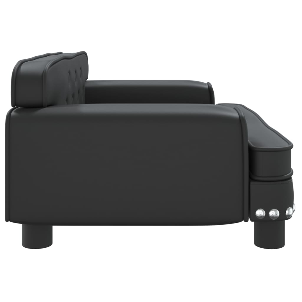 vidaXL Cama para perros de cuero sintético negra 70x45x30 cm