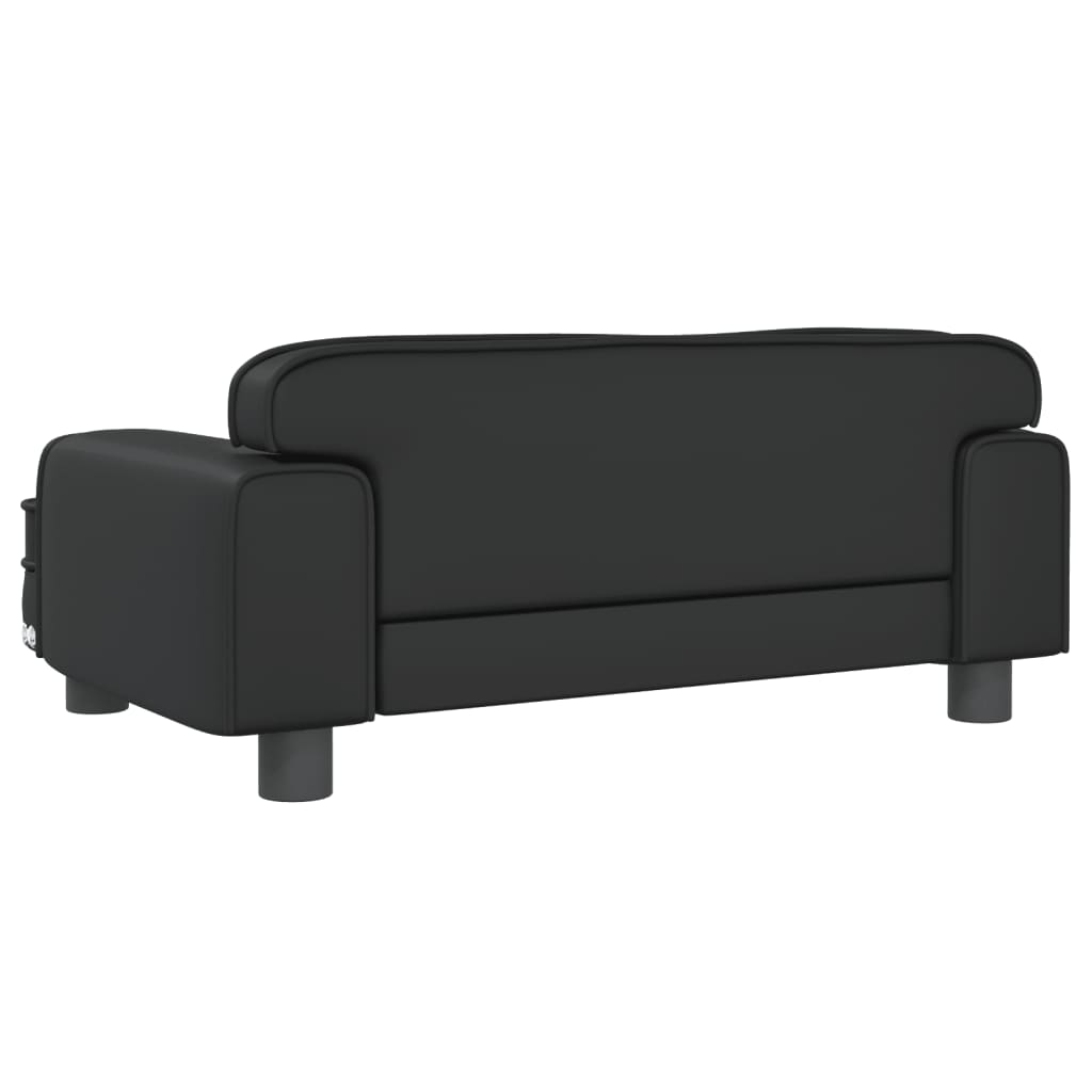 vidaXL Cama para perros de cuero sintético negra 70x45x30 cm