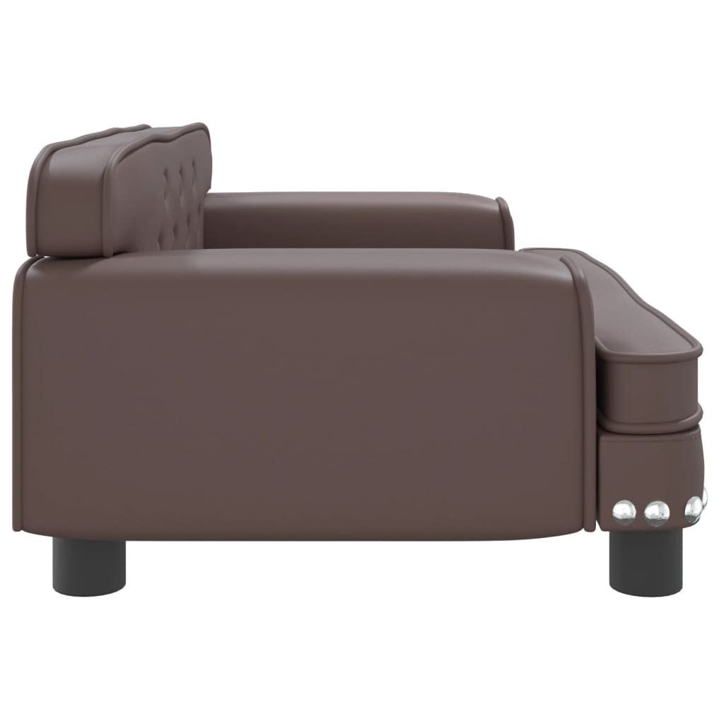 vidaXL Cama para perros de cuero sintético marrón 70x45x30 cm