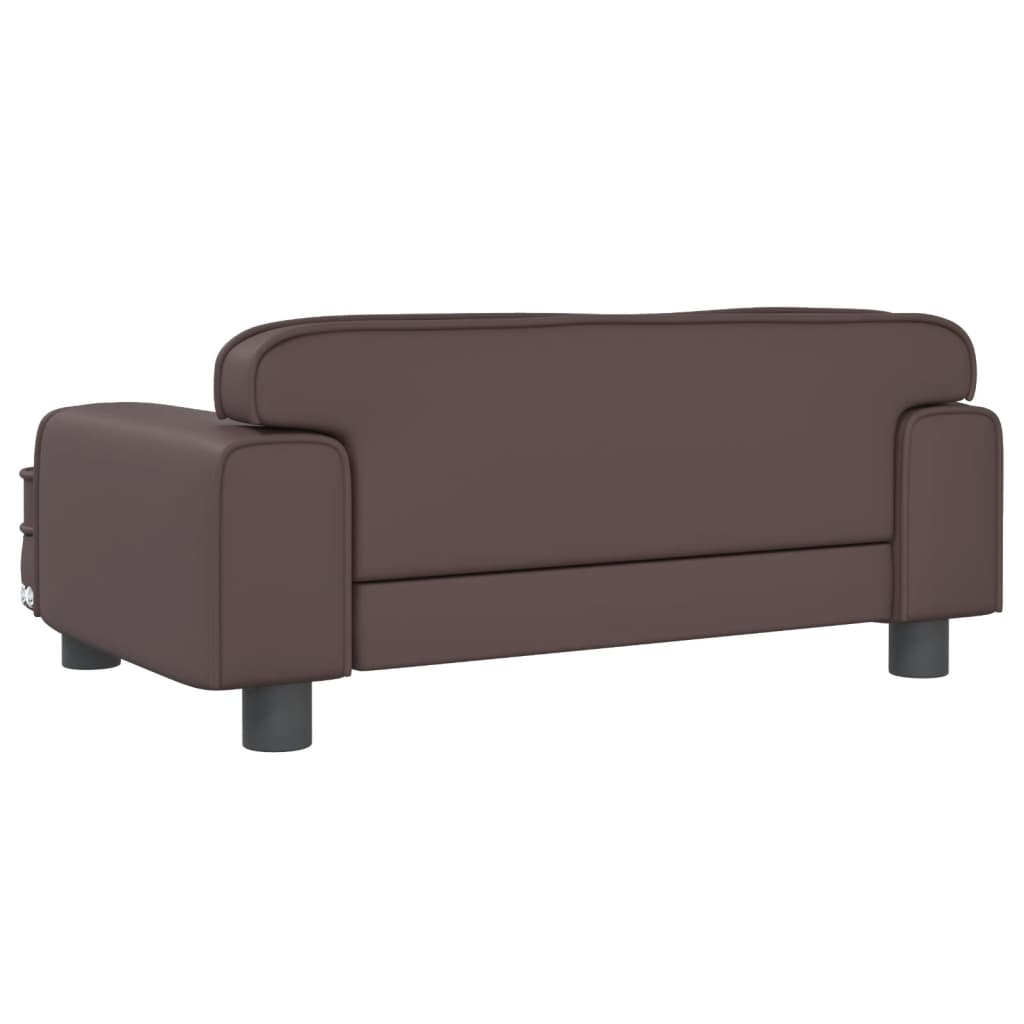 vidaXL Cama para perros de cuero sintético marrón 70x45x30 cm