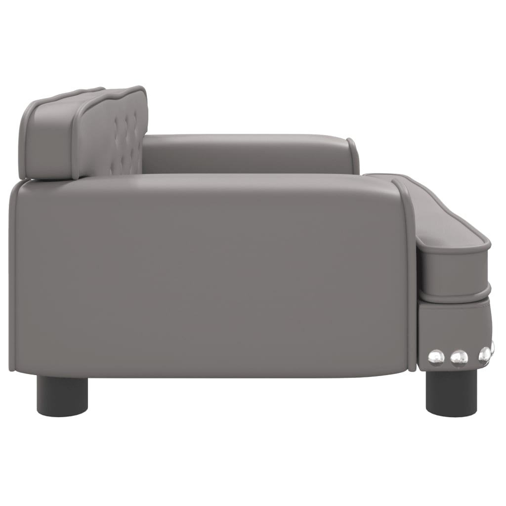 vidaXL Cama para perros de cuero sintético gris 70x45x30 cm