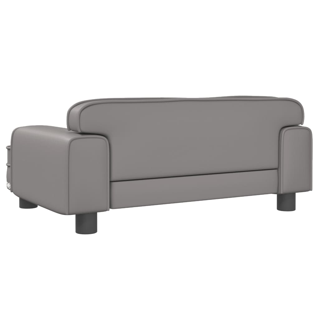 vidaXL Cama para perros de cuero sintético gris 70x45x30 cm