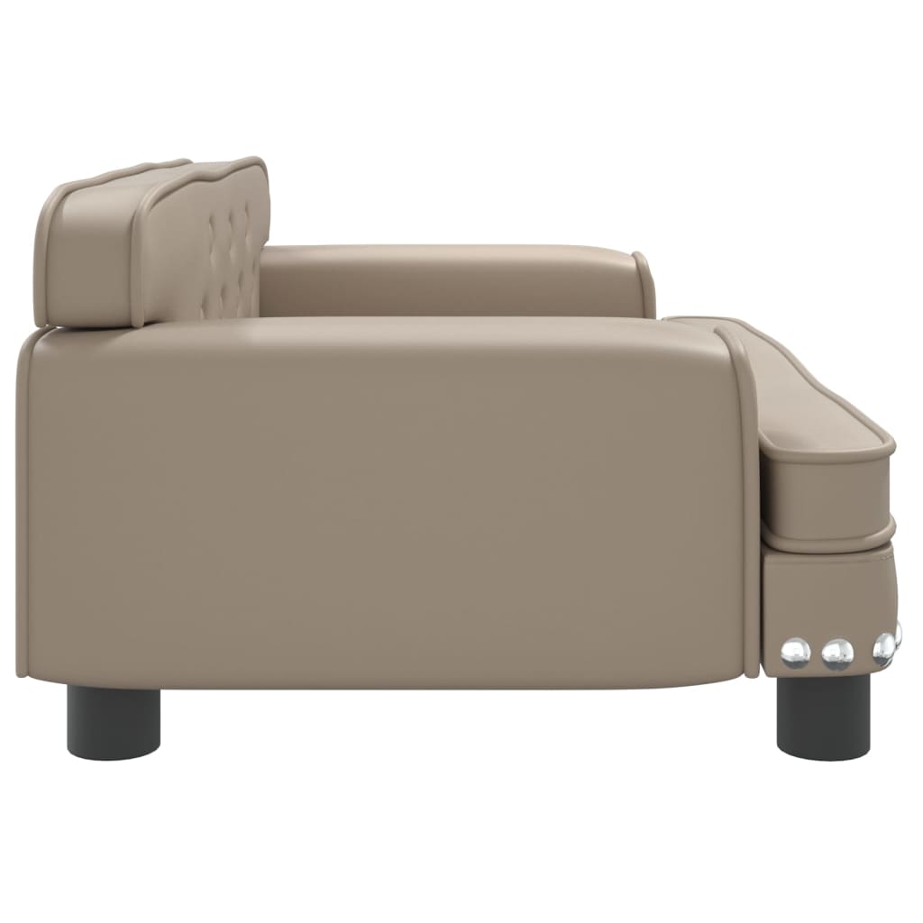 vidaXL Cama para perros de cuero sintético color capuchino 70x45x30 cm