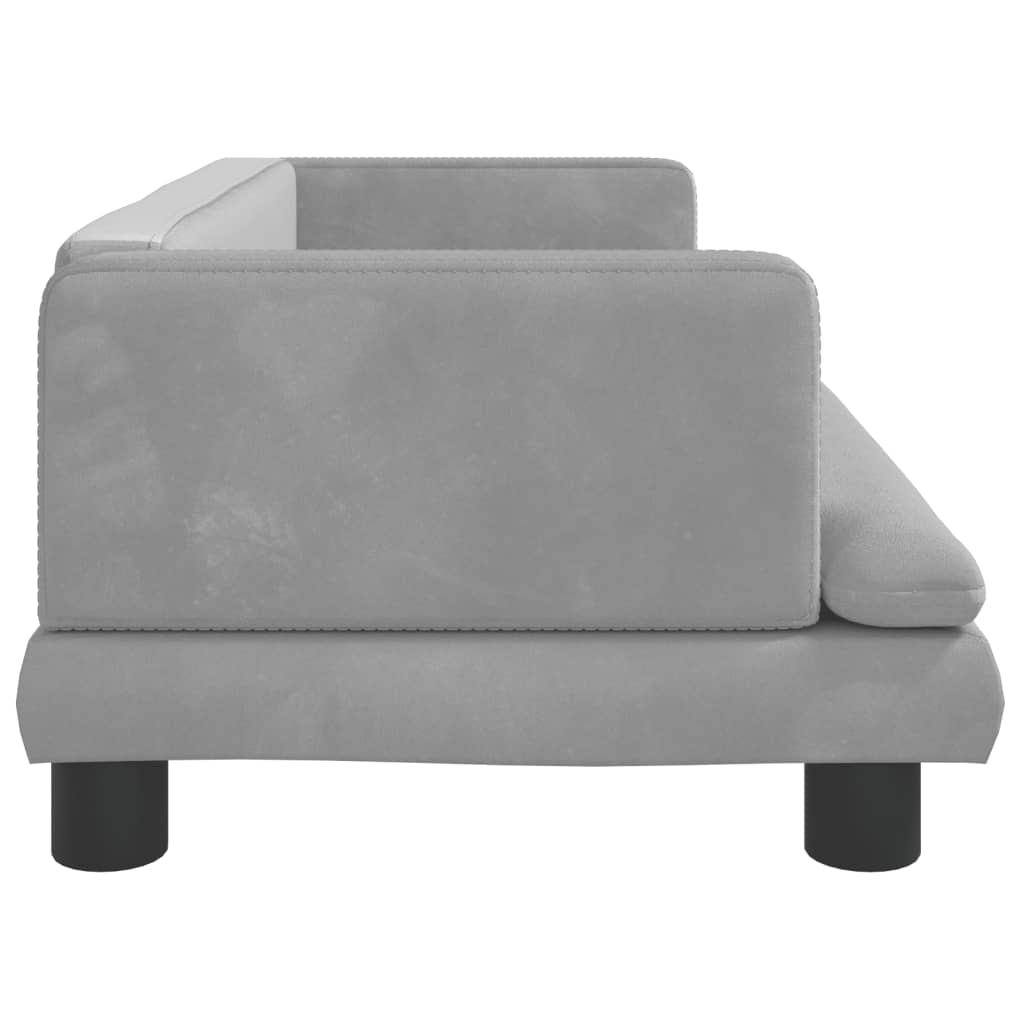 vidaXL Cama para perros de terciopelo gris claro 80x45x30 cm