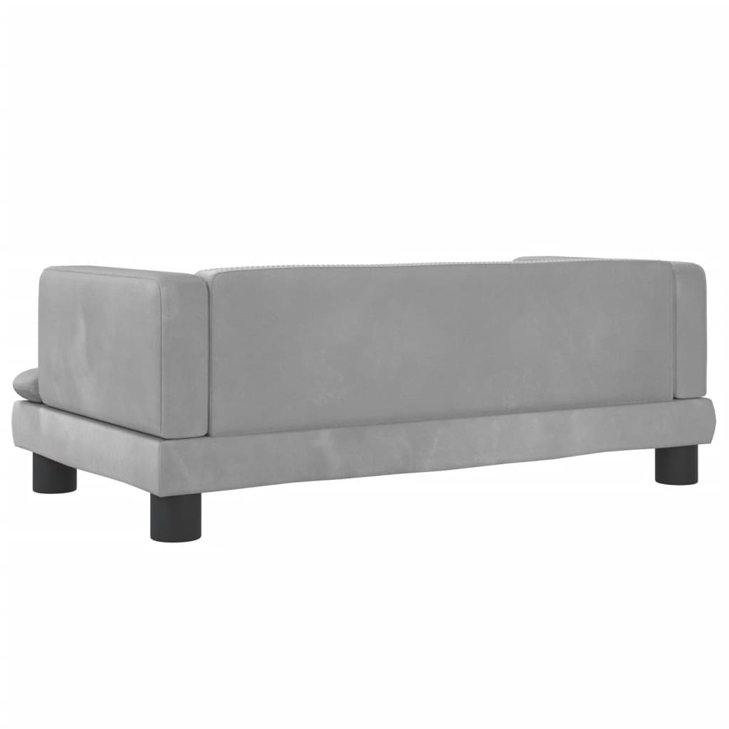 vidaXL Cama para perros de terciopelo gris claro 80x45x30 cm