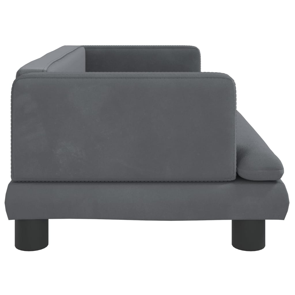 vidaXL Cama para perros de terciopelo gris oscuro 80x45x30 cm