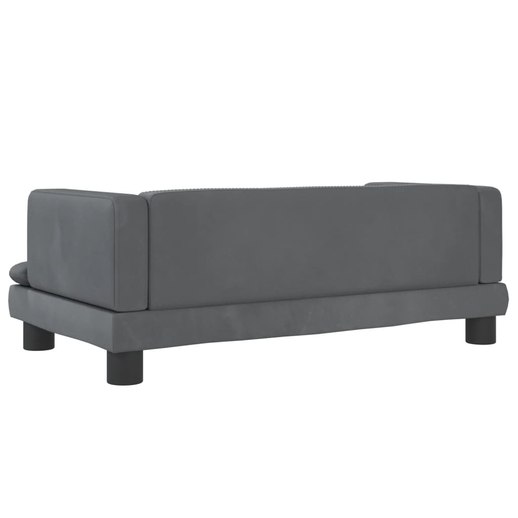 vidaXL Cama para perros de terciopelo gris oscuro 80x45x30 cm