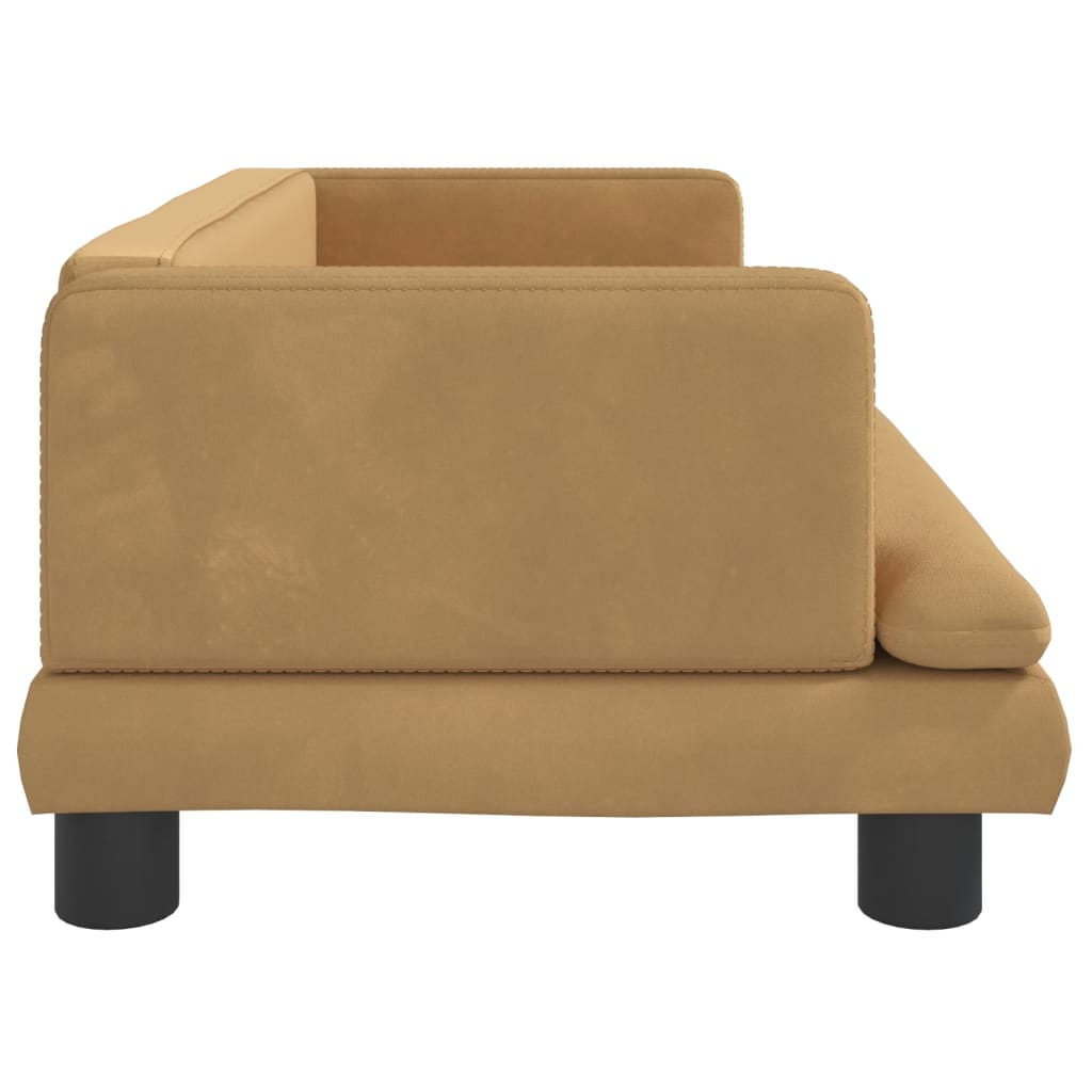 vidaXL Cama para perros de terciopelo marrón 80x45x30 cm