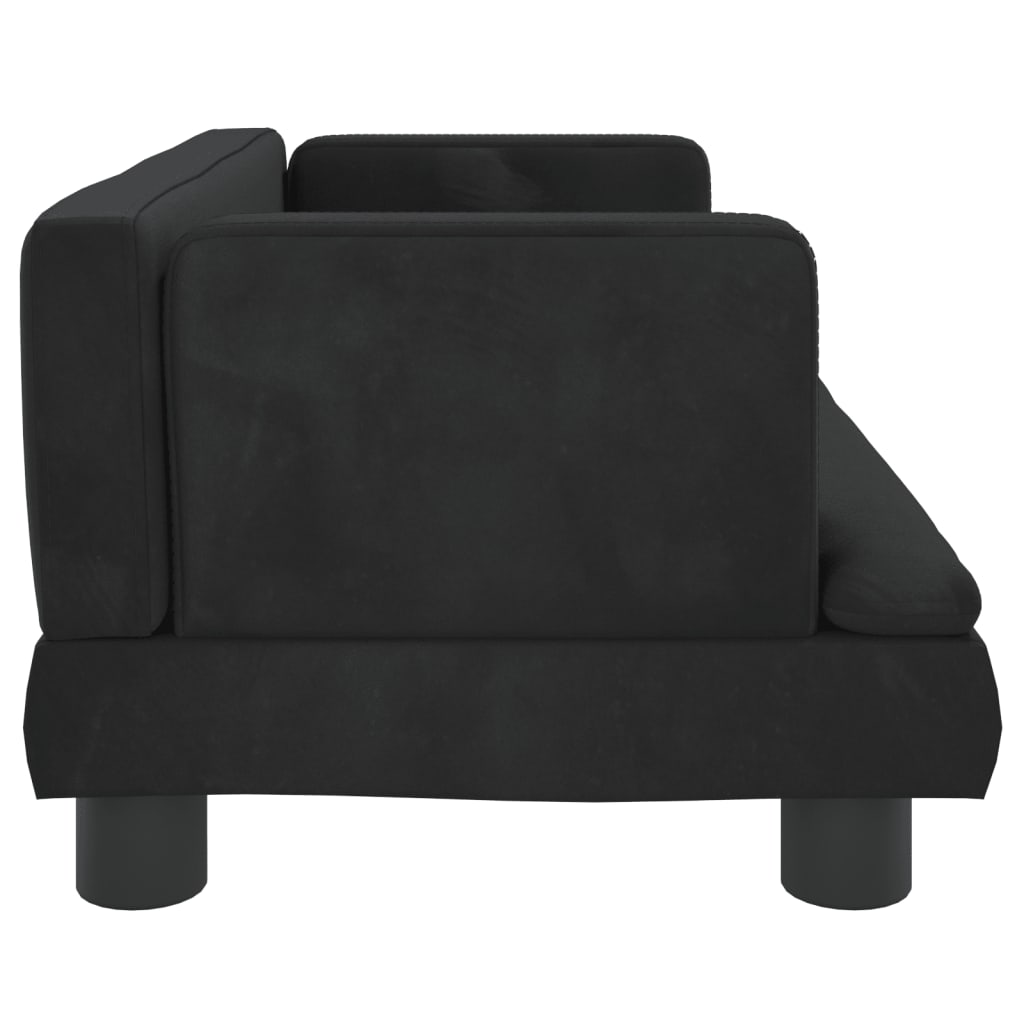 vidaXL Cama para perros de terciopelo negro 60x40x30 cm