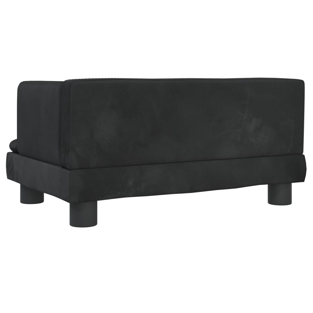 vidaXL Cama para perros de terciopelo negro 60x40x30 cm