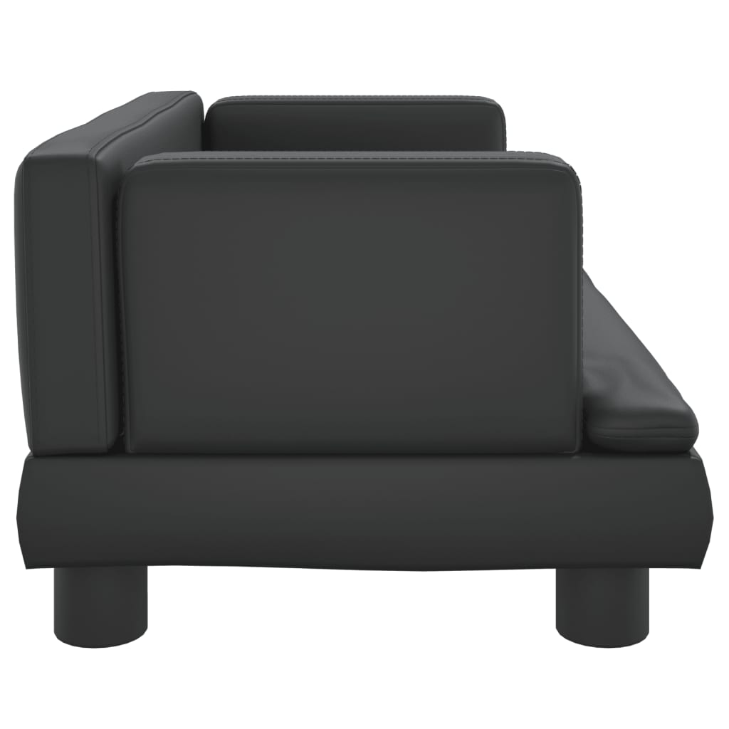 vidaXL Cama para perros de cuero sintético negro 60x40x30 cm