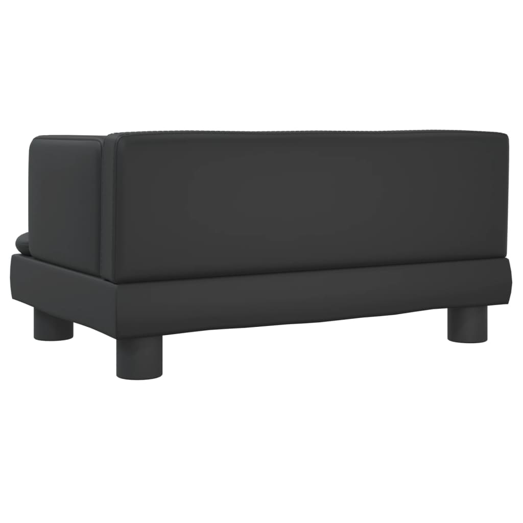 vidaXL Cama para perros de cuero sintético negro 60x40x30 cm