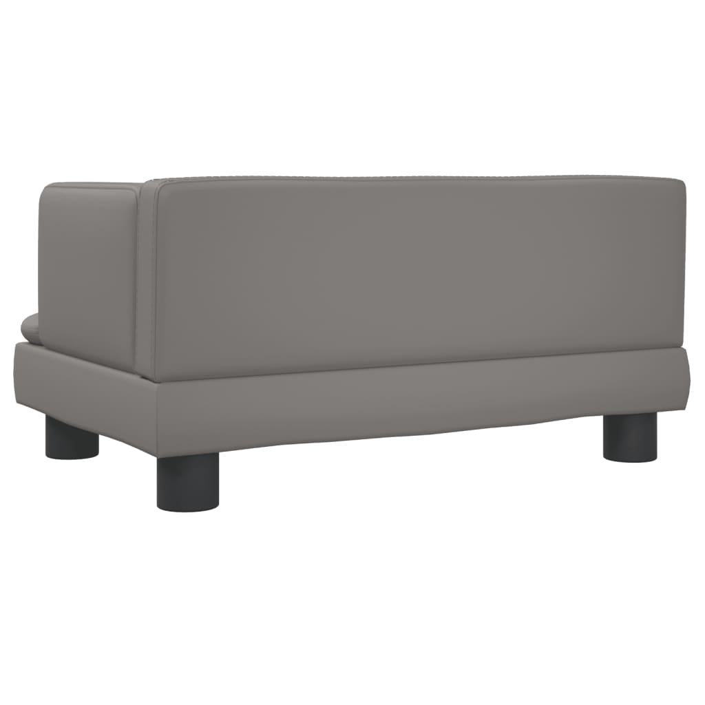 vidaXL Cama para perros de cuero sintético gris 60x40x30 cm